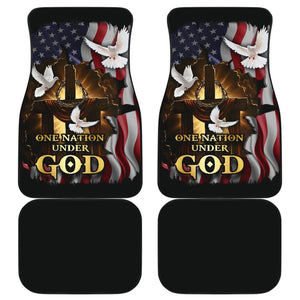 One Nation Under God American Flag Pigeon Flying Car Floor Mats 212501 - YourCarButBetter