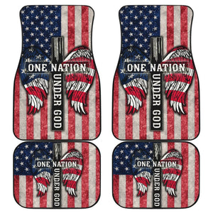 One Nation Under God American Flag Wings Cross Car Floor Mats 211703 - YourCarButBetter