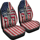 One Nation Under God American Flag Wings Cross Car Seat Covers 211703 - YourCarButBetter