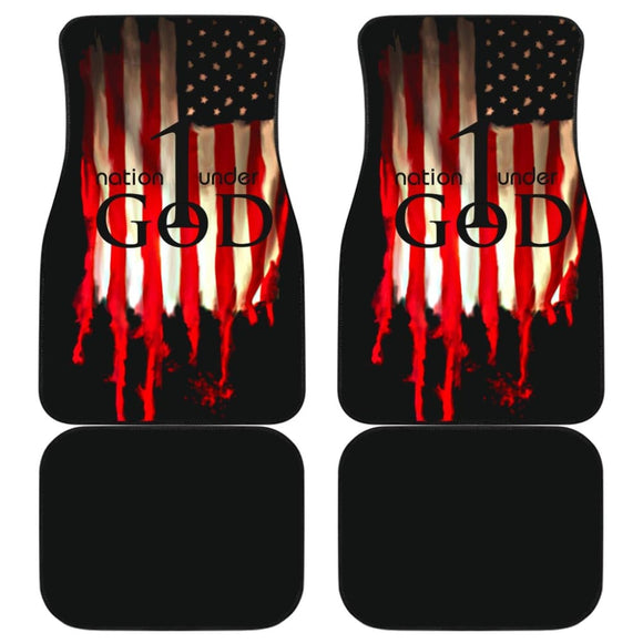 One Nation Under God Proud American Flag Universal Printing Car Floor Mats 212501 - YourCarButBetter