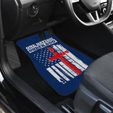 One Nation Under God Thin Line Blue Navy Car Floor Mats 211703 - YourCarButBetter