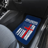 One Nation Under God Thin Line Blue Navy Car Floor Mats 211703 - YourCarButBetter