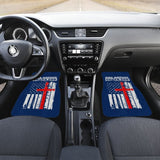 One Nation Under God Thin Line Blue Navy Car Floor Mats 211703 - YourCarButBetter