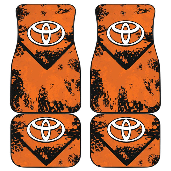 Orange And Black Toyota Amazing Style Car Floor Mats Custom 3 211001 - YourCarButBetter