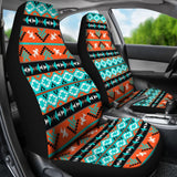 Orange & Blue Aztec Car Seat Covers 174510 - YourCarButBetter