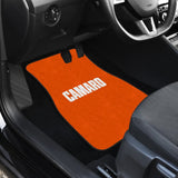 Orange Camaro White Letter Car Floor Mats 211004 - YourCarButBetter