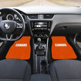 Orange Camaro White Letter Car Floor Mats 211004 - YourCarButBetter