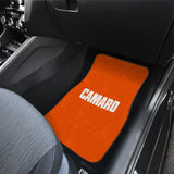 Orange Camaro White Letter Car Floor Mats 211004 - YourCarButBetter