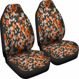 Orange Camo Military Inspired Car Seat Covers Set Of 2 112608 - YourCarButBetter
