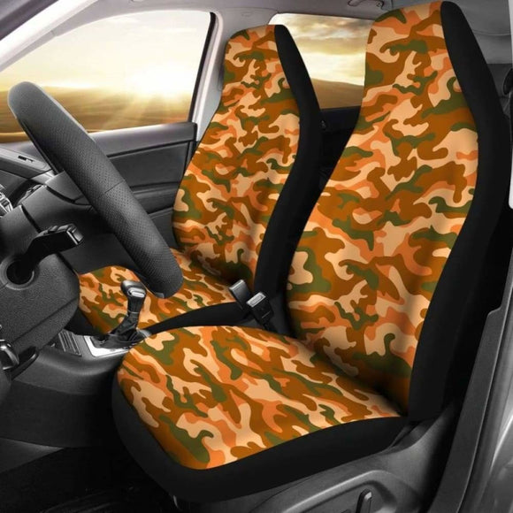 Orange Camouflage Car Seat Covers 112608 - YourCarButBetter