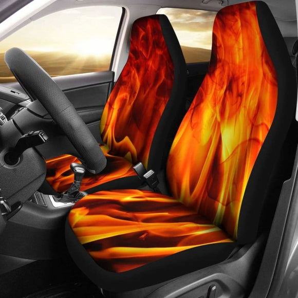 Orange Flames Design 2 Custom Seat Covers 181703 - YourCarButBetter