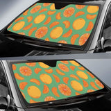 Orange Fruit Pattern Green Background Car Auto Sun Shades 460402 - YourCarButBetter