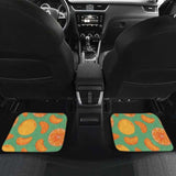 Orange Fruit Pattern Green Background Front And Back Car Mats 174914 - YourCarButBetter