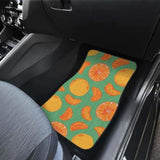 Orange Fruit Pattern Green Background Front And Back Car Mats 174914 - YourCarButBetter