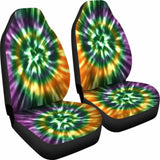 Orange Green And Purple Tie Dye Car Seat Covers 154230 - YourCarButBetter