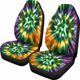 Orange Green And Purple Tie Dye Car Seat Covers 154230 - YourCarButBetter