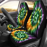 Orange Green And Purple Tie Dye Car Seat Covers 154230 - YourCarButBetter