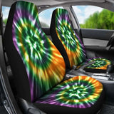 Orange Green And Purple Tie Dye Car Seat Covers 154230 - YourCarButBetter
