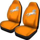 Orange Mustang Horse Silhouette Car Seat Covers Custom 1 210701 - YourCarButBetter