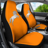 Orange Mustang Horse Silhouette Car Seat Covers Custom 1 210701 - YourCarButBetter