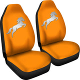 Orange Mustang Horse Silhouette Car Seat Covers Custom 1 210701 - YourCarButBetter
