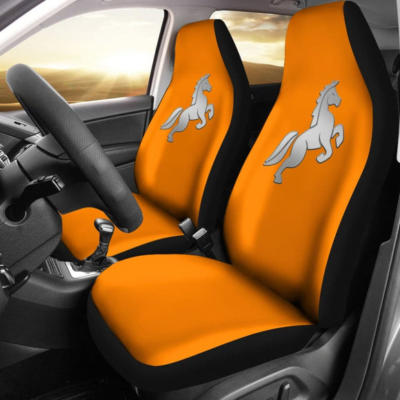 Orange Mustang Horse Silhouette Car Seat Covers Custom 2 210701 - YourCarButBetter