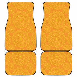 Orange Traditional Indian Element Pattern Front And Back Car Mats 094201 - YourCarButBetter