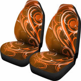 Orange Tribal Swirls Car Seat Covers 102802 - YourCarButBetter