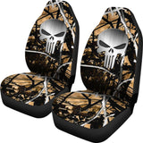 Outshine Camouflage Punisher Custom Metallic Printed Car Seat Covers 211201 - YourCarButBetter