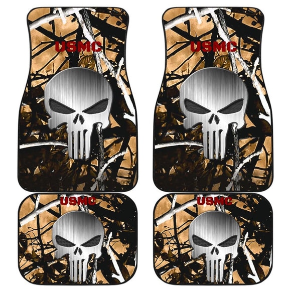 Outshine Camouflage US Marine Corps Punisher Print Design Car Floor Mats 211803 - YourCarButBetter