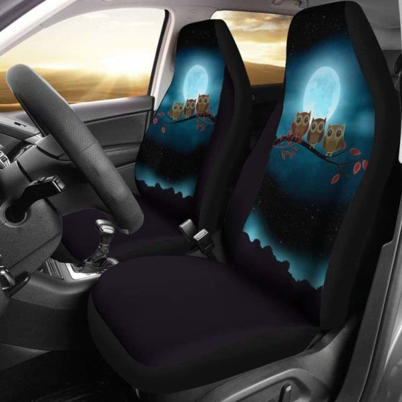 Owl At Night Car Seat Covers 174716 - YourCarButBetter