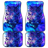 Owl Blue Background Art Design Car Floor Mats Animals Fantasy 210302 - YourCarButBetter