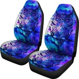 Owl Blue Background Art Design Car Seat Covers Animals Fantasy 210302 - YourCarButBetter