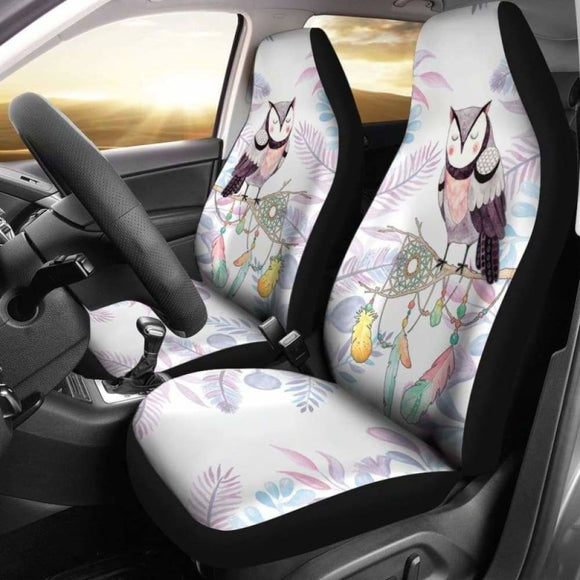 Owl Watercolor Car Seat Covers 174716 - YourCarButBetter