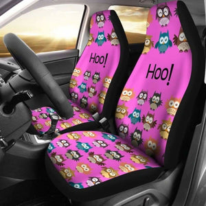 Owls Cute Car Seat Covers Purple 174716 - YourCarButBetter