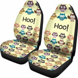 Owls Cute Car Seat Covers Yellow 174716 - YourCarButBetter