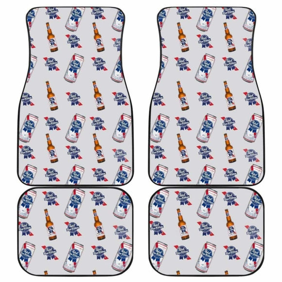 Pabst Blue Ribbon Car Floor Mats Beer Lover Gift Idea 195016 - YourCarButBetter