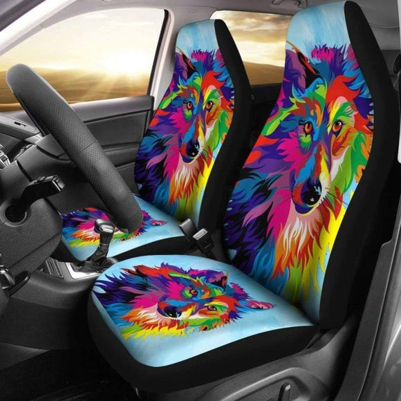 Painted Wolf Custom Car Seat Covers 094513 - YourCarButBetter