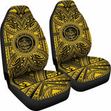 Palau Car Seat Cover - Palau Coat Of Arms Polynesian Gold Black 105905 - YourCarButBetter