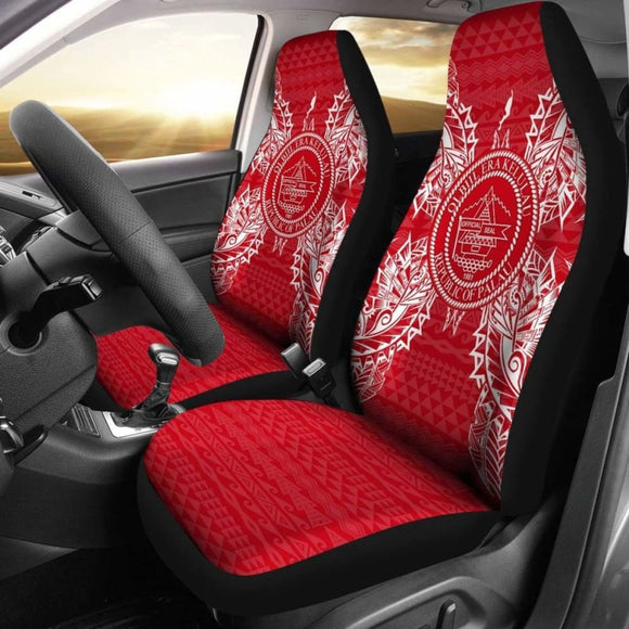 Palau Car Seat Cover - Palau Seal Map Red White - 105905 - YourCarButBetter