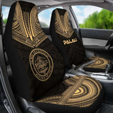 Palau Car Seat Cover - Palau Seal Polynesian Chief Tattoo Gold Version - 10 174914 - YourCarButBetter