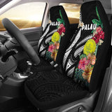 Palau Car Seat Covers Coat Of Arms Polynesian With Hibiscus 232125 - YourCarButBetter
