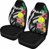 Palau Car Seat Covers Coat Of Arms Polynesian With Hibiscus 232125 - YourCarButBetter