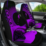 Palau Car Seat Covers - Palau Map Hibiscus And Wave Purple -232125 - YourCarButBetter