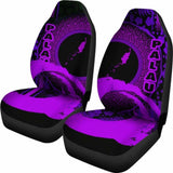 Palau Car Seat Covers - Palau Map Hibiscus And Wave Purple -232125 - YourCarButBetter