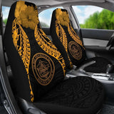 Palau Polynesian Car Seat Covers Pride Seal And Hibiscus Gold - 232125 - YourCarButBetter