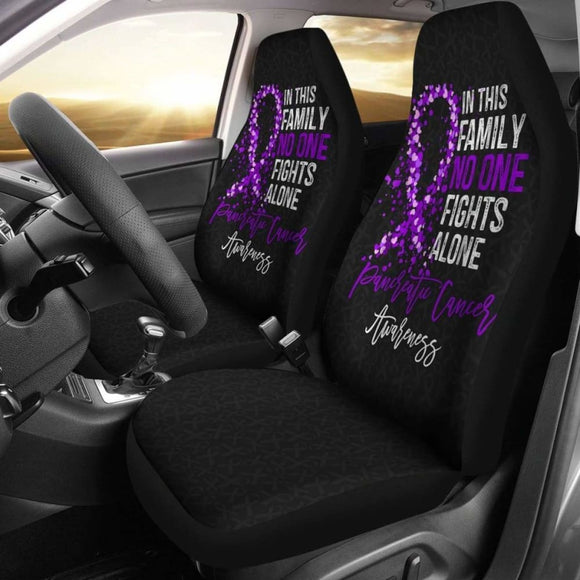 Pancreatic Cancer No One Fights Alone Car Seat Covers 210101 - YourCarButBetter