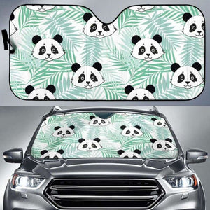 Panda Pattern Tropical Leaves Background Car Auto Sun Shades 172609 - YourCarButBetter