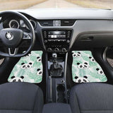 Panda Pattern Tropical Leaves Background Front And Back Car Mats 091706 - YourCarButBetter