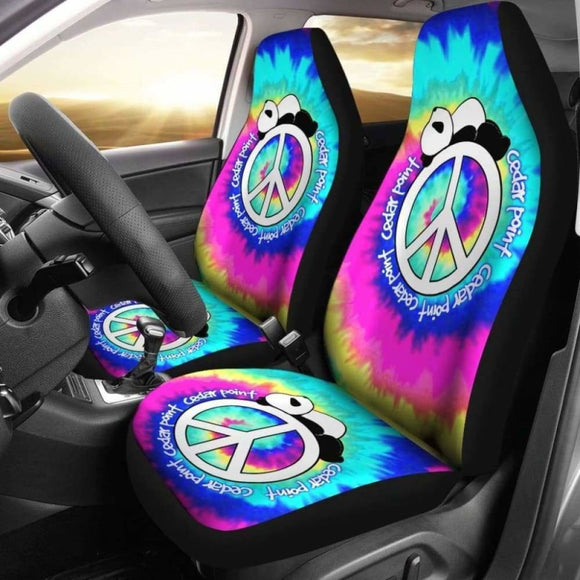 Panda Peace Tie Dye Car Seat Covers 091706 - YourCarButBetter